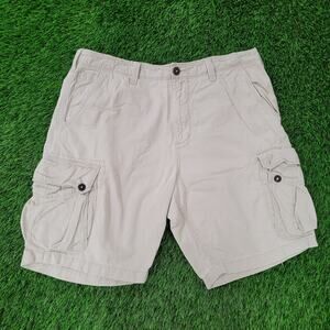 Vintage American Eagle Outfitters Cargo Shorts 38x10 Khaki Tan Beige Baggy Y2K